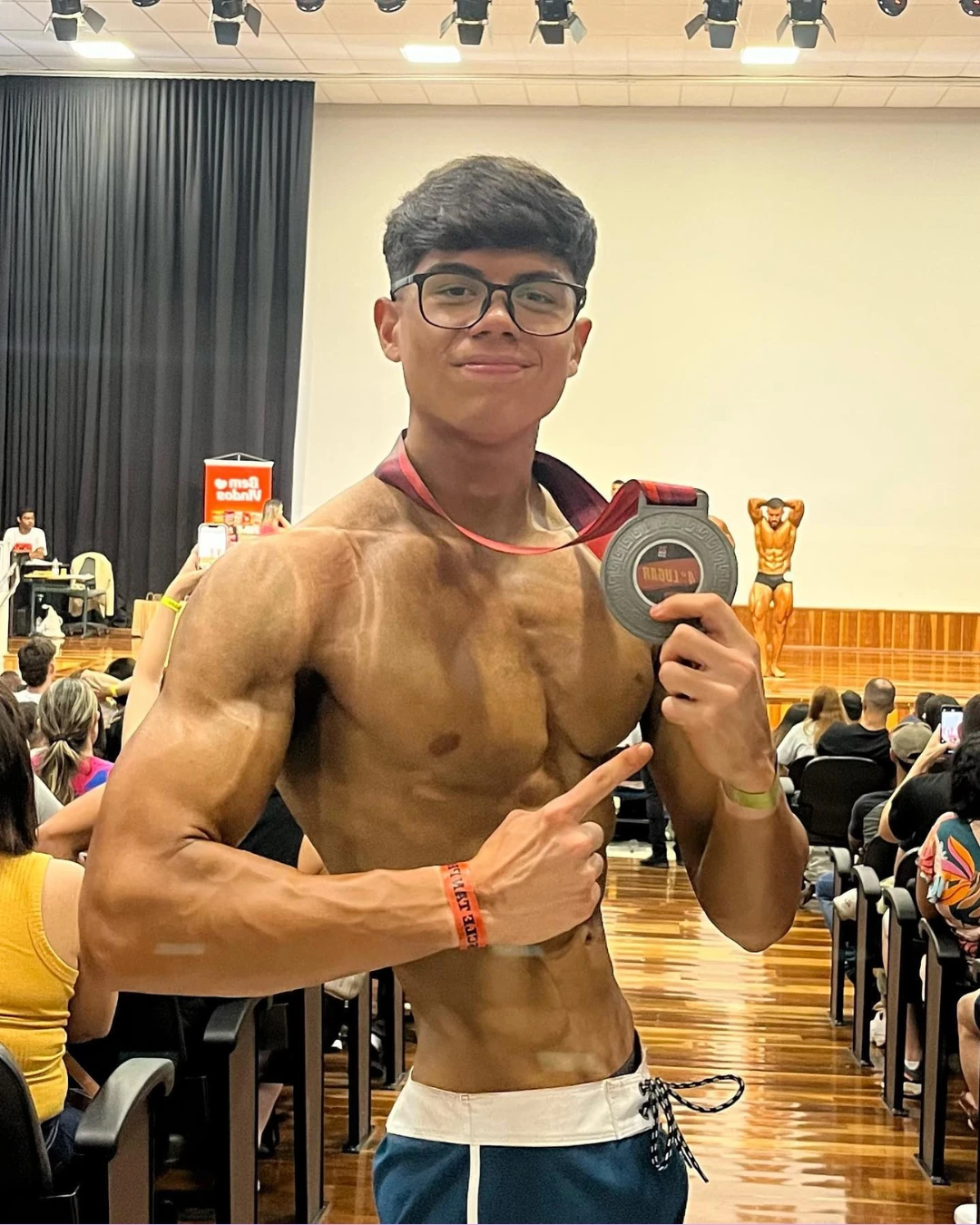 Arthur Paschoalette no palco do seu segundo campeonato, o único natural entre adultos